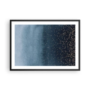 Affisch i svart ram - Komposition – blåa faser - 70x50 cm