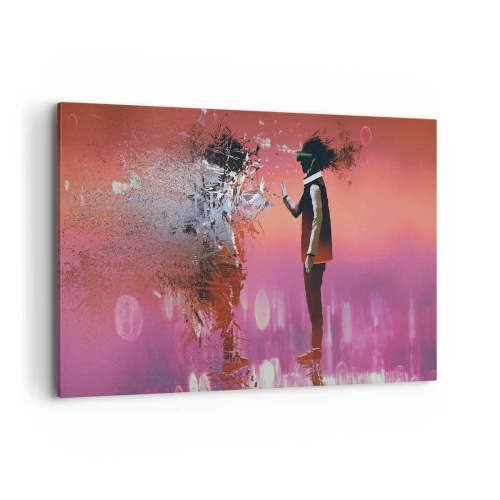Canvastavla - Bild på duk - Kan man titta in i sig själv? - 120x80 cm