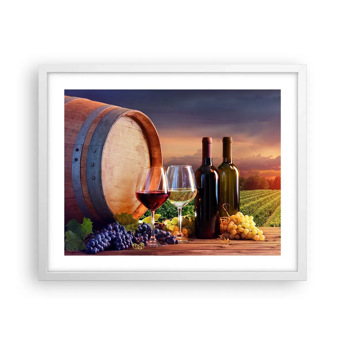 Affisch i vit ram - Här smakar livet - 50x40 cm