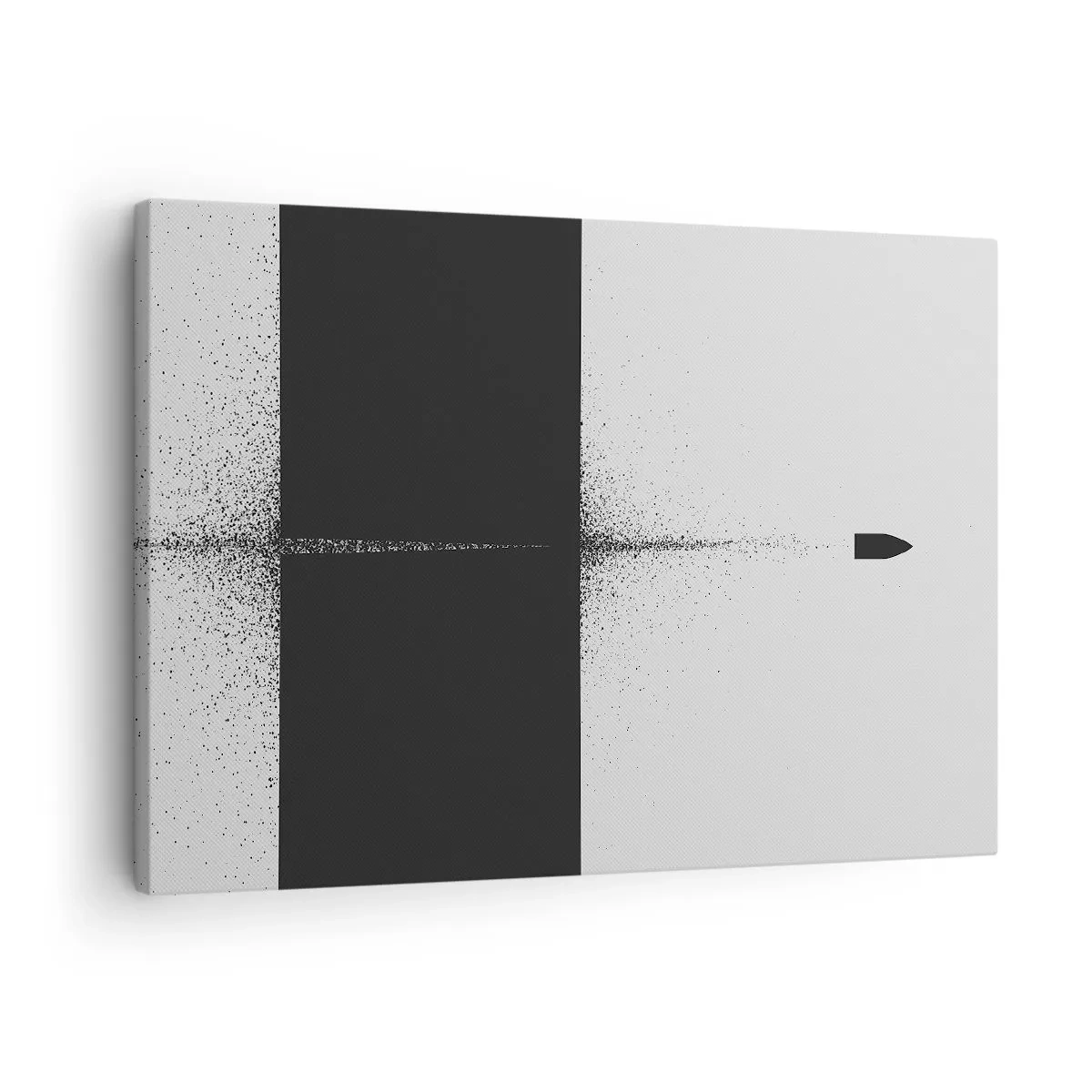 Canvastavla - Bild på duk - En symbolisk projektil i minimalistisk, abstrakt stil. - 70x50cm - Rakt mot målet - Modern väggdekoration för vardagsrum och sovrum ARTTOR