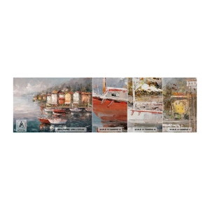 Provbit av fototapet Premium Canvas - Romantisk hamn - Arkitektur, Hamnstad, Segelbåt - 100x30 cm