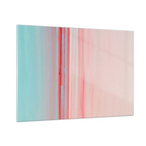 Glastavla - Bild på glas - Abstraktion i gryningen - 100x70 cm