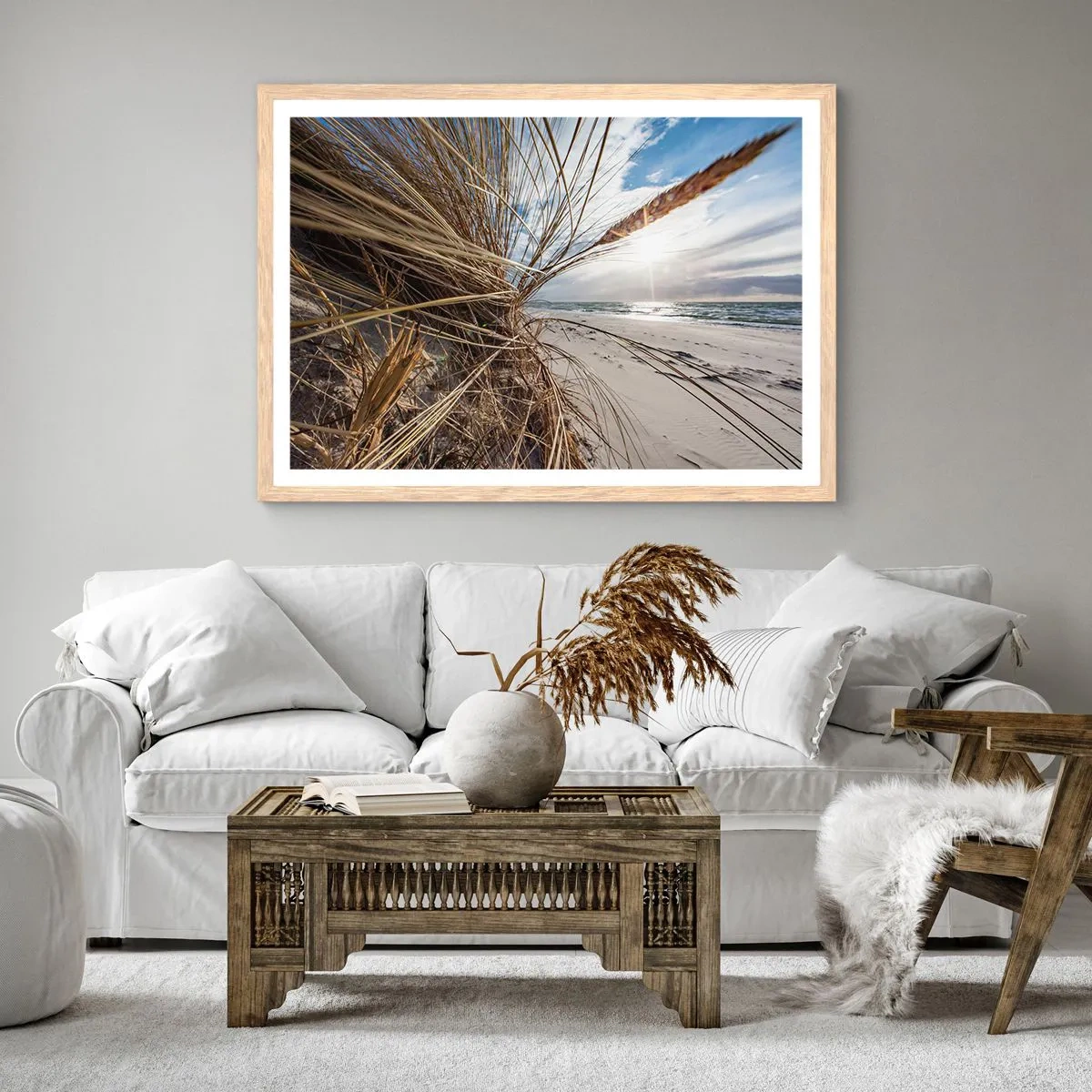 Affisch i ram av ljusek - Elementens möte - 100x70 cm