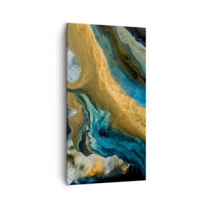 Canvastavla - Bild på duk - Blå – gul – ömsesidiga influenser - 55x100 cm