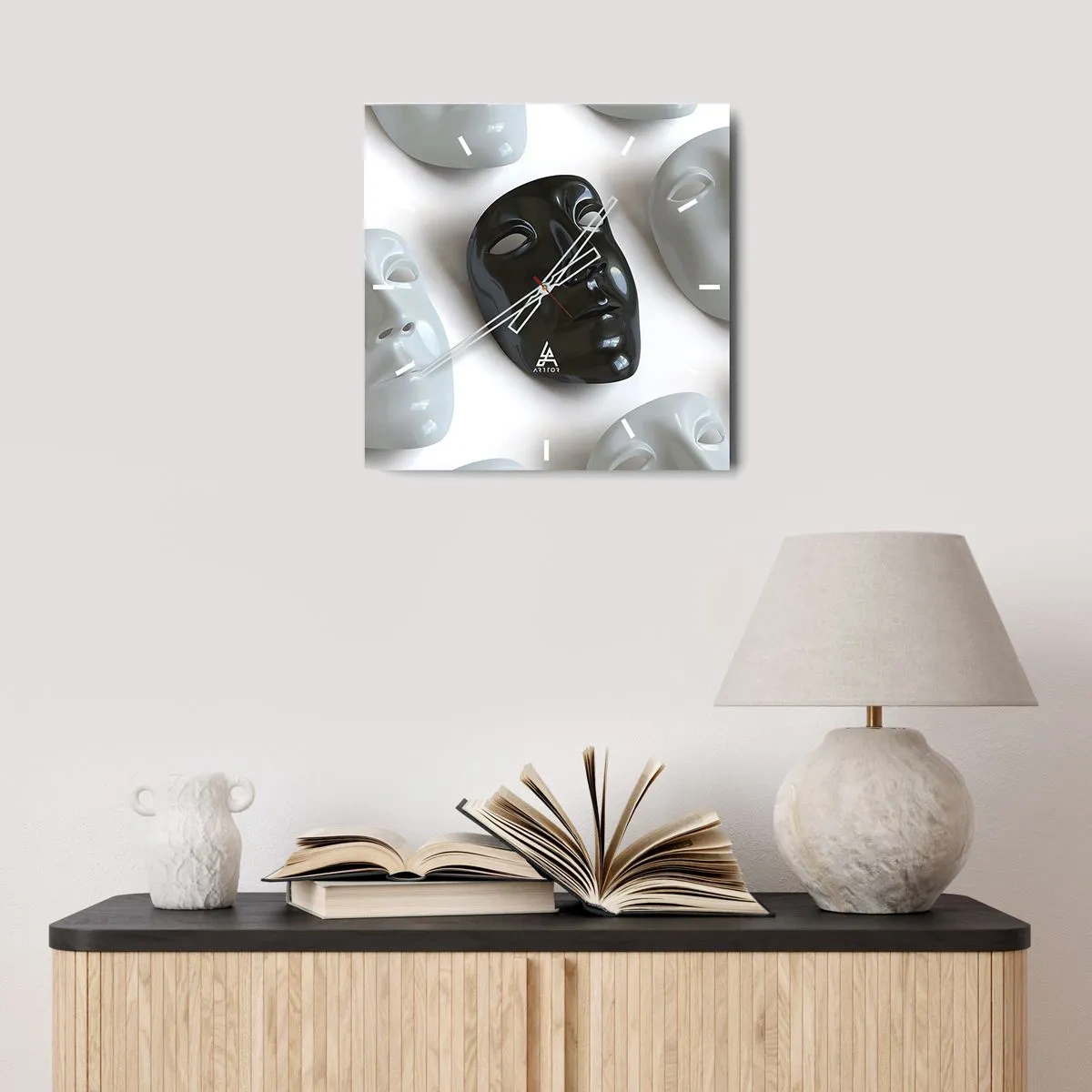 Väggklocka - Klocka på glas - Hur kan man urskilja sig? - 40x40 cm