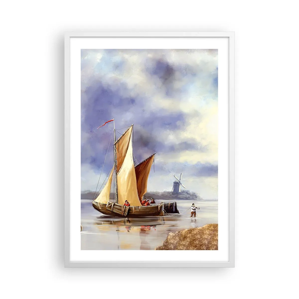 Affisch i vit ram - Seglarnas hemkomst - 50x70 cm