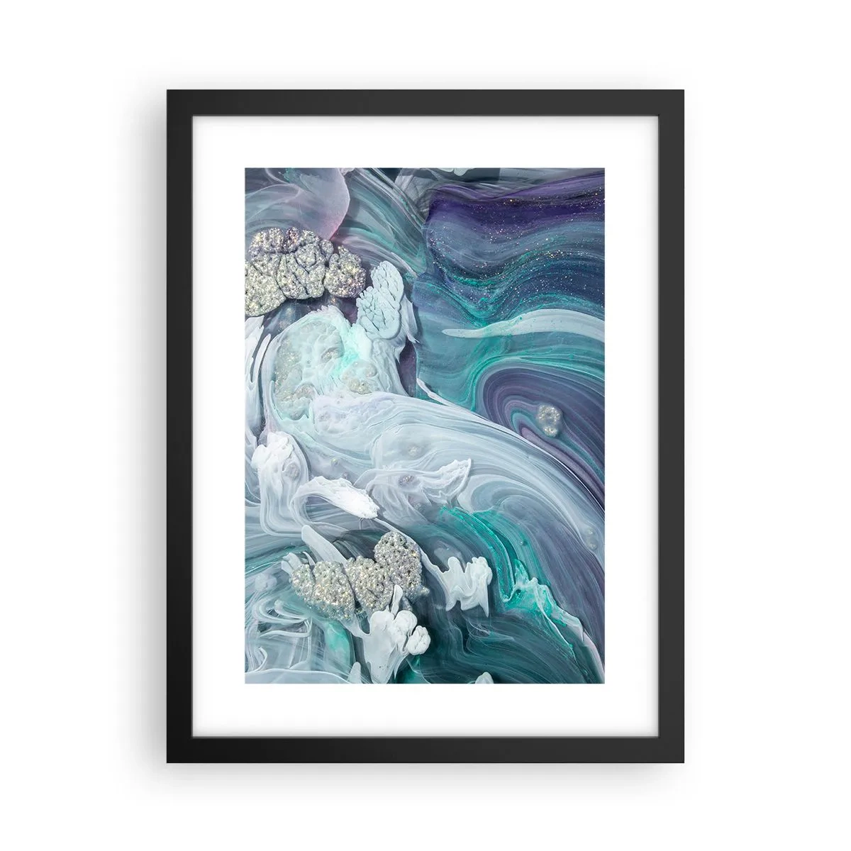 Affisch i svart ram - Blåhetens strömmar - 30x40 cm