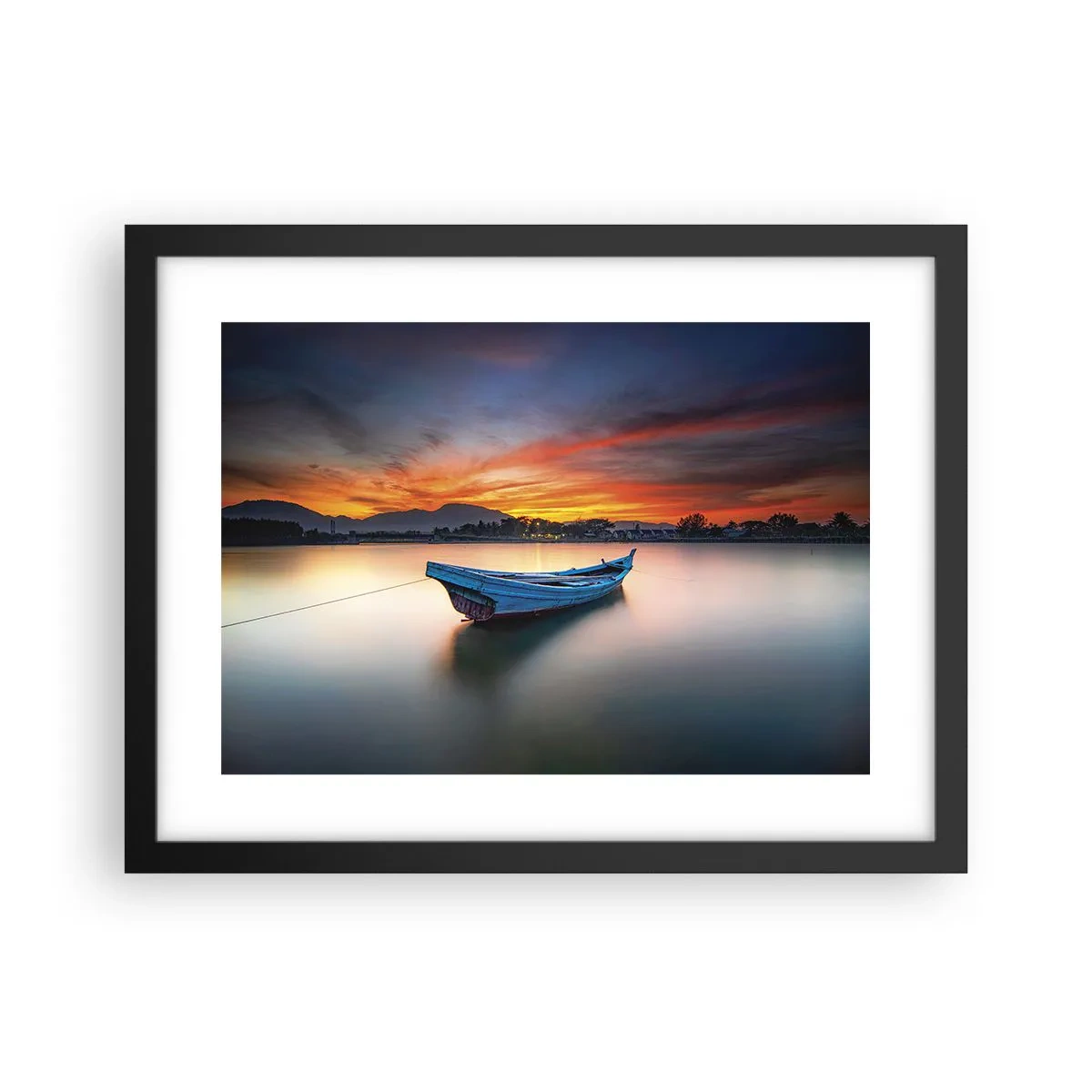 Affisch i svart ram - Det kommer en god natt - 40x30 cm