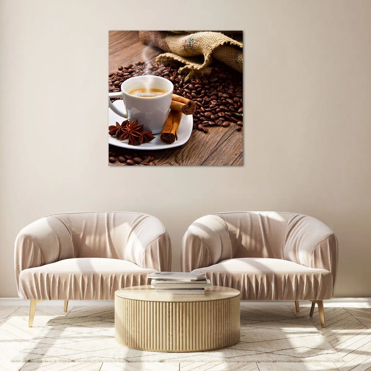 Glastavla - Bild på glas - Rotsmak och -arom - 30x30 cm