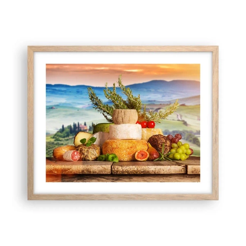 Affisch i ram av ljusek - Italiensk livsglädje - 50x40 cm