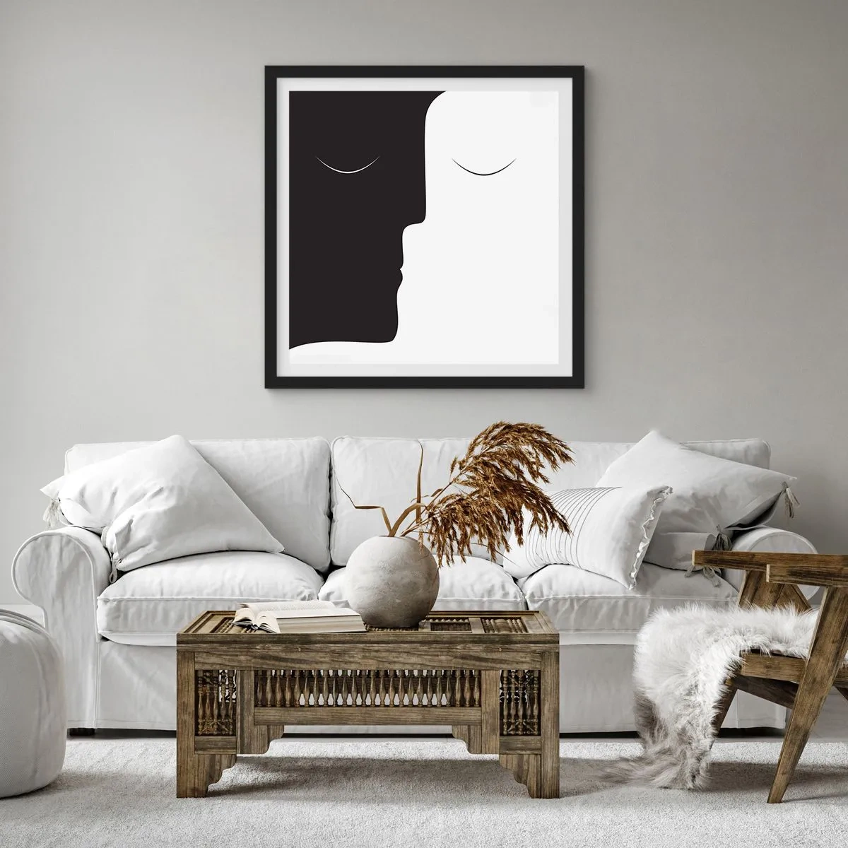 Affisch i svart ram - Motsatsernas enhet - 30x30 cm