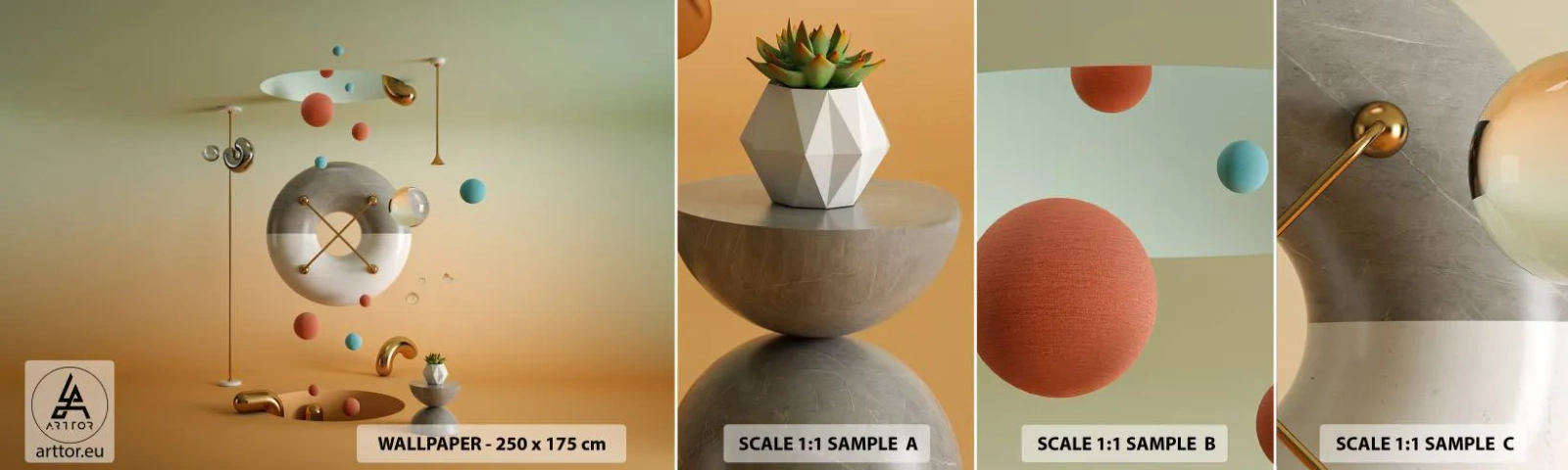 Fototapet Prov Standard Eco - Vad som helst kan hända - Abstraktion, Surrealism, 3D - 100x30 cm