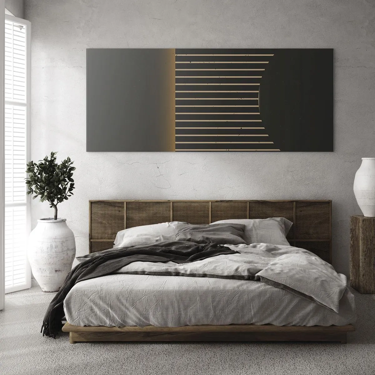 Glastavla - Bild på glas - Utforska mörkret - 140x50 cm