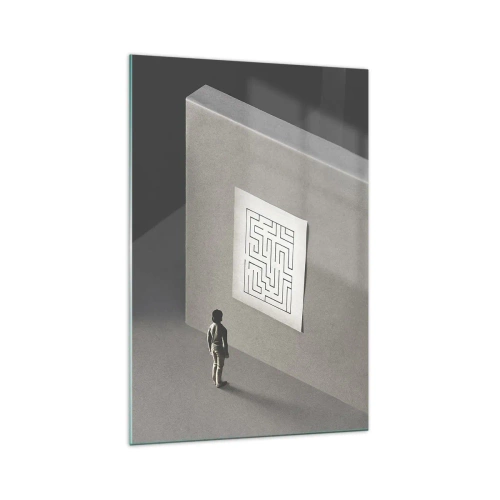 Glastavla - Bild på glas - Men var är jag? - 70x100 cm