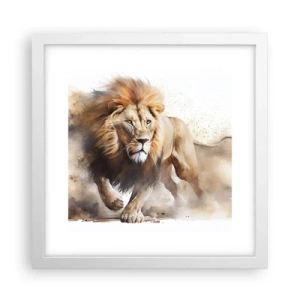 Affisch i vit ram - Kungen har gett sig av - 30x30 cm