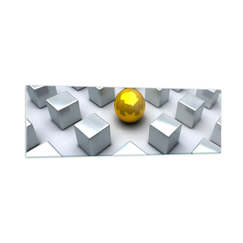 Glastavla - Bild på glas - Varför jag? Geometrisk komposition - 160x50 cm