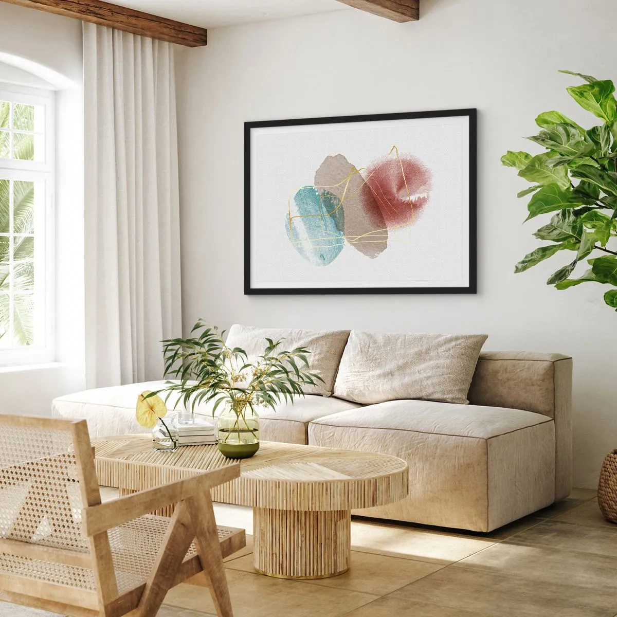 Affisch i svart ram - Rummets pärlor - 100x70 cm