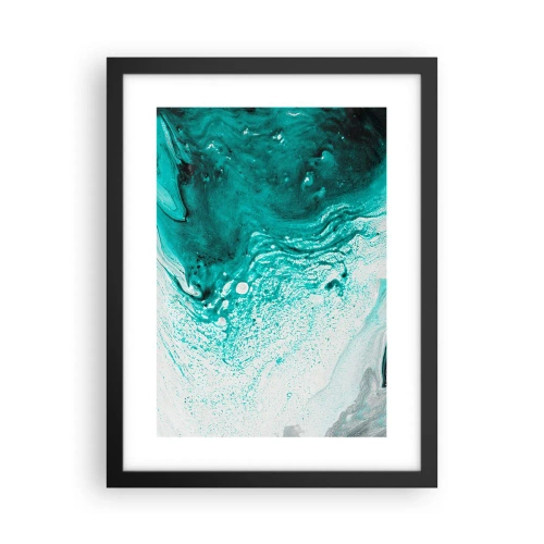 Affisch i svart ram - Smälta sig in i vitt och turkos - 30x40 cm