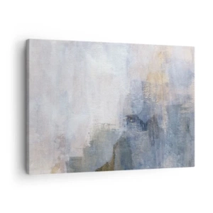 Canvastavla - Bild på duk - Subtila abstrakta fläckar i nyanser av blått och beige - 70x50cm - Färgernas toner och ackord - Modern väggdekoration för vardagsrum och sovrum ARTTOR