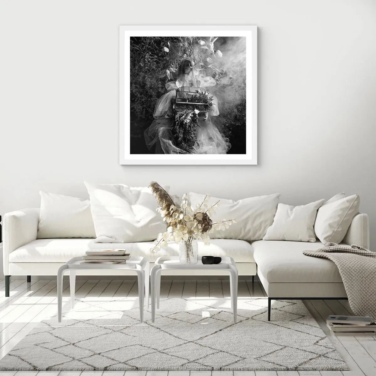 Affisch i vit ram - Bara Moder - Natur - 40x40 cm