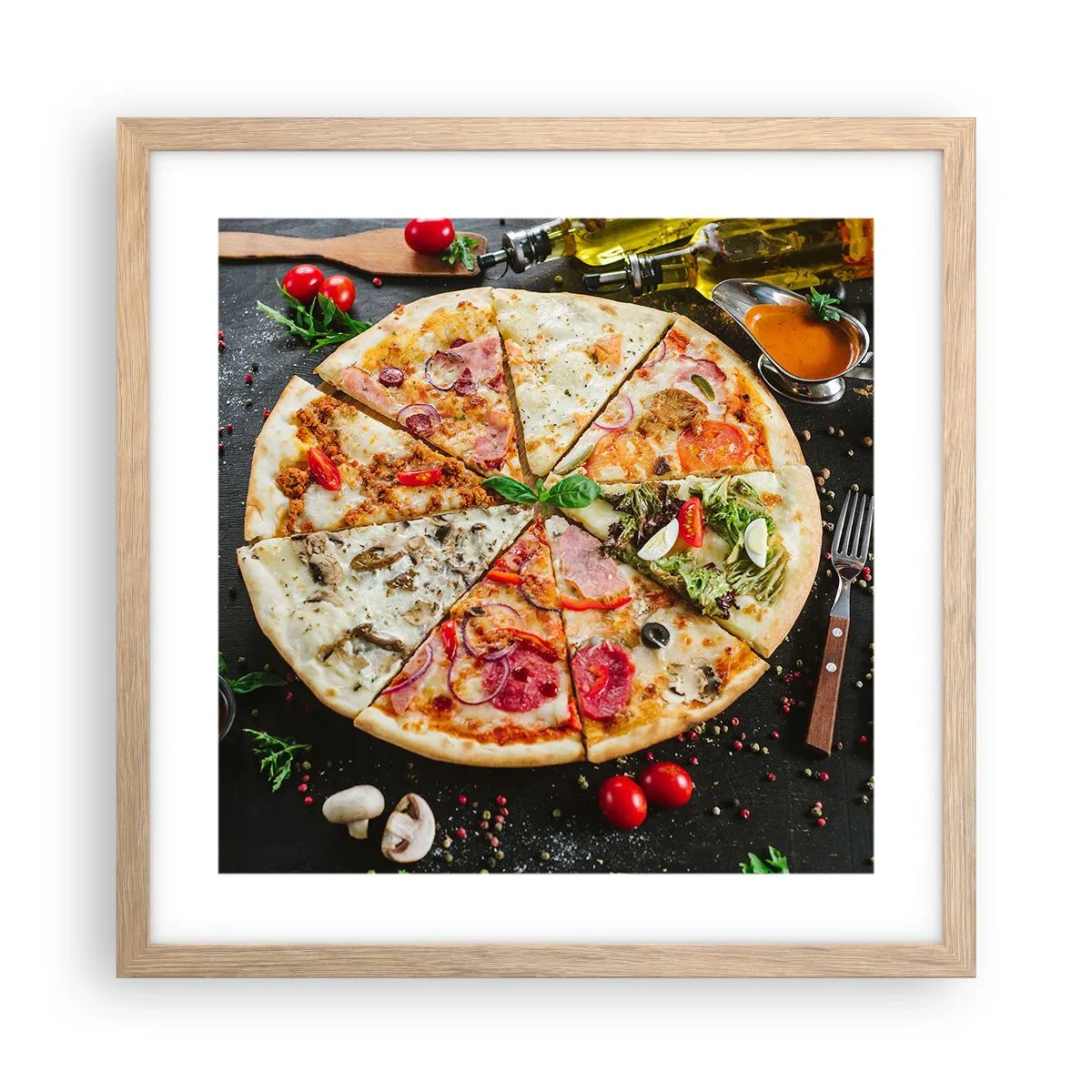 Affisch i ram av ljusek - Smakurval - 40x40 cm