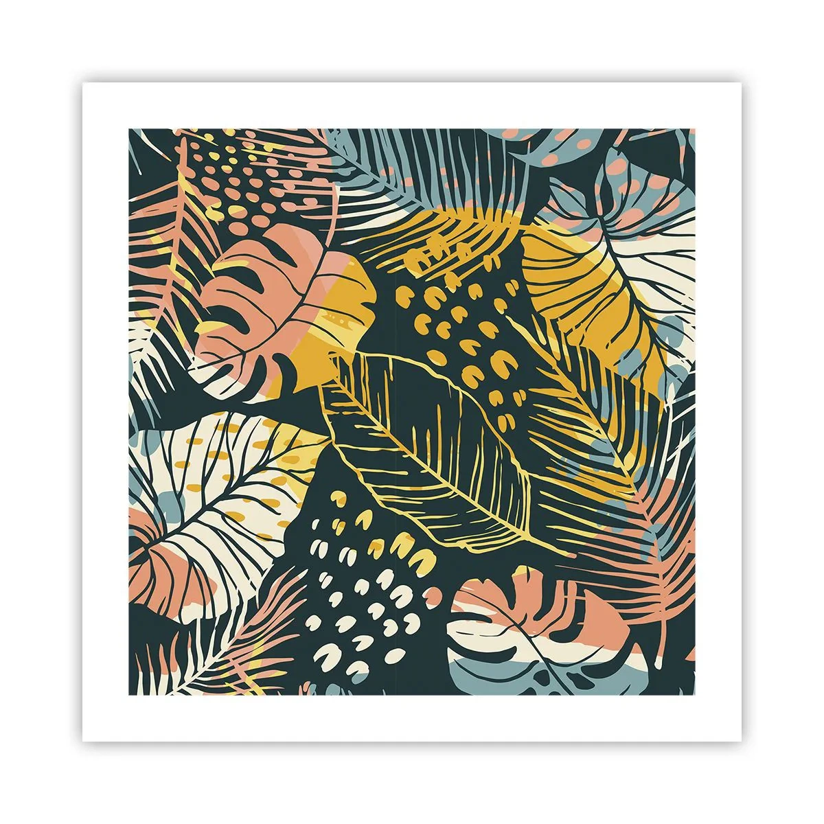 Affisch - Lövfantasi - 50x50 cm