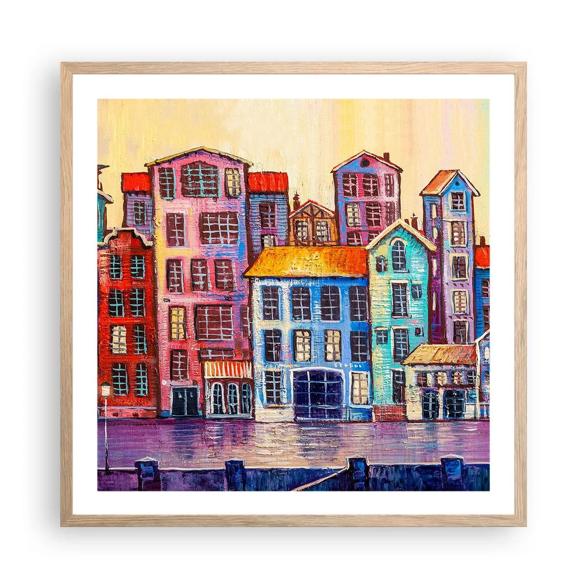 Affisch i ram av ljusek - En sagostad  - 60x60 cm