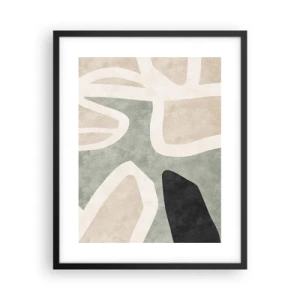 Affisch i svart ram - Komposition med svart motiv - 40x50 cm