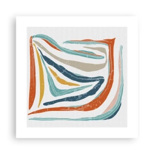 Affisch - Vänligt leende abstraktion - 40x40 cm