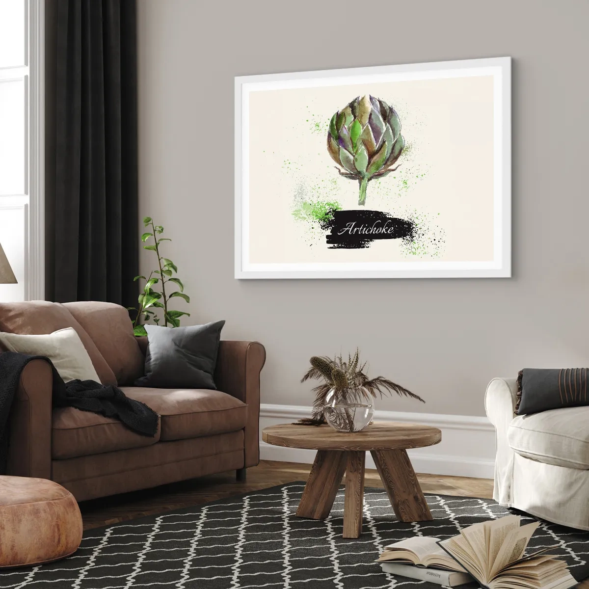 Affisch i vit ram - Eviva grönsaker! - 70x50 cm