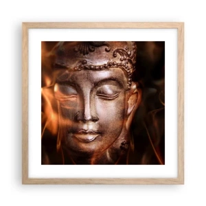 Affisch i ram av ljusek - Det finns bara här och nu - 40x40 cm