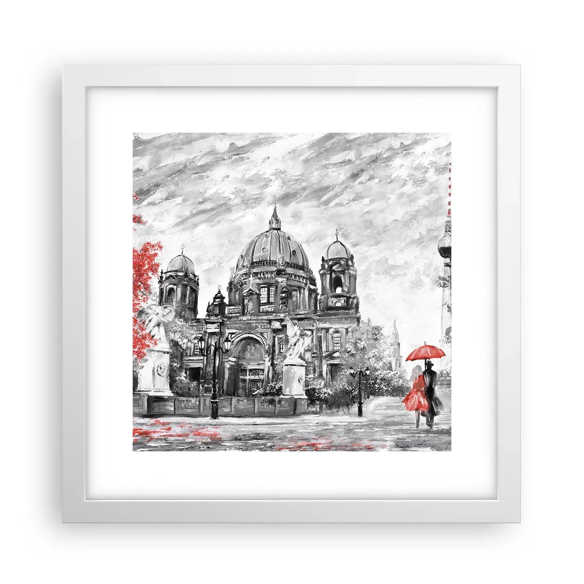 Affisch i vit ram - Ett möte i Berlin - 30x30 cm