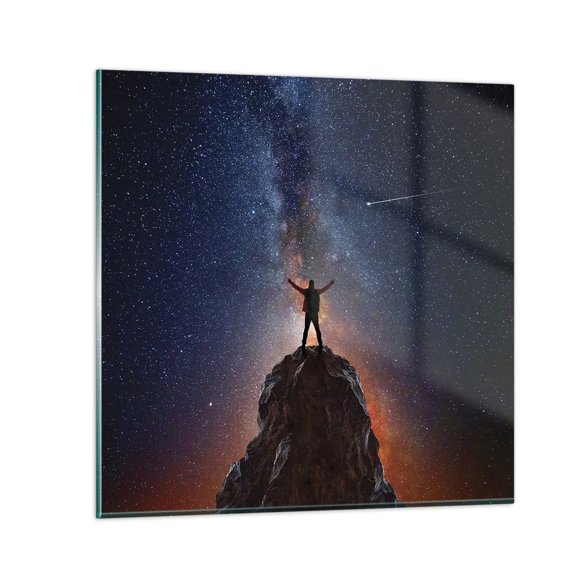 Glastavla - Bild på glas - Kraften är med mig! - 70x70 cm