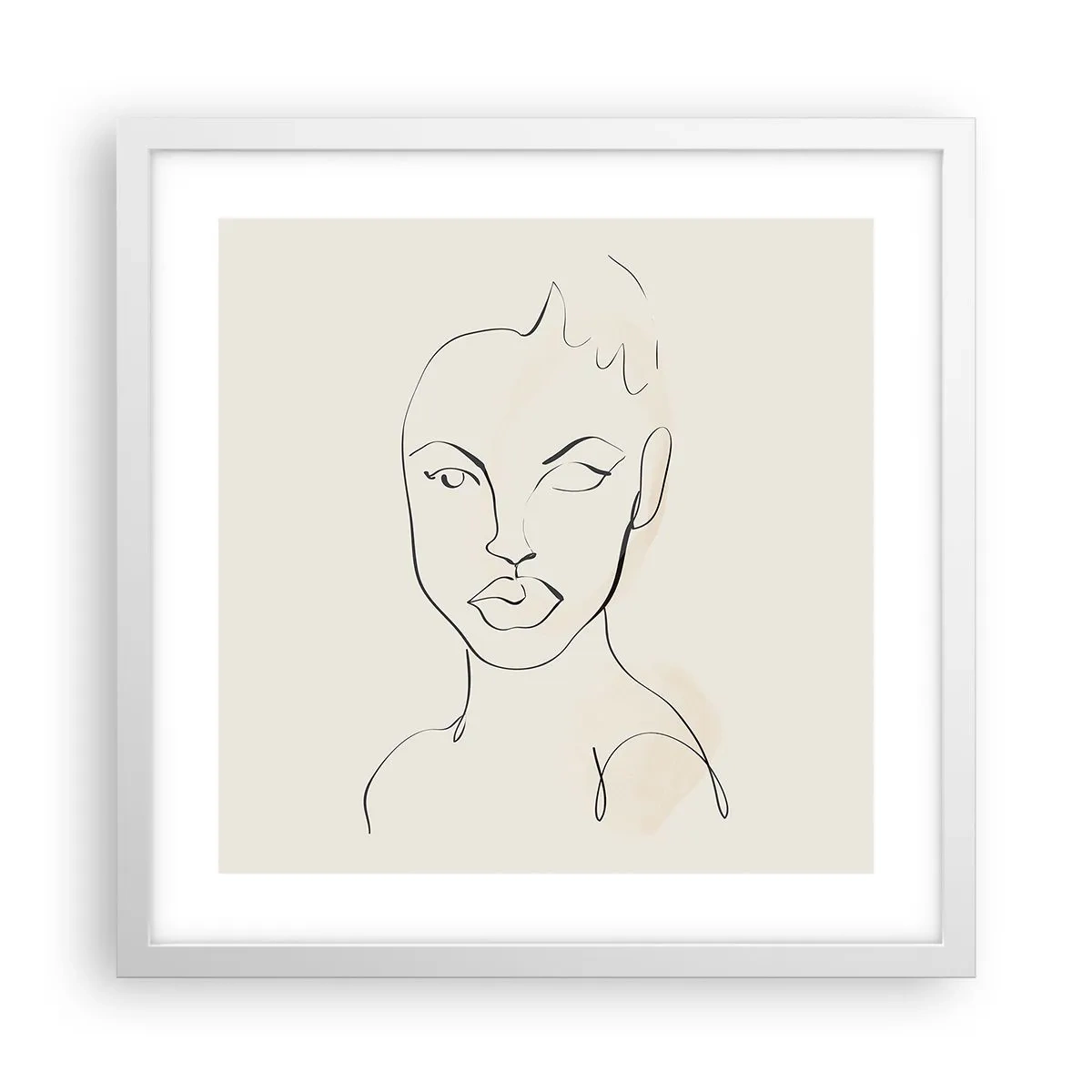 Affisch i vit ram - Sensualitetens kontur - 40x40 cm
