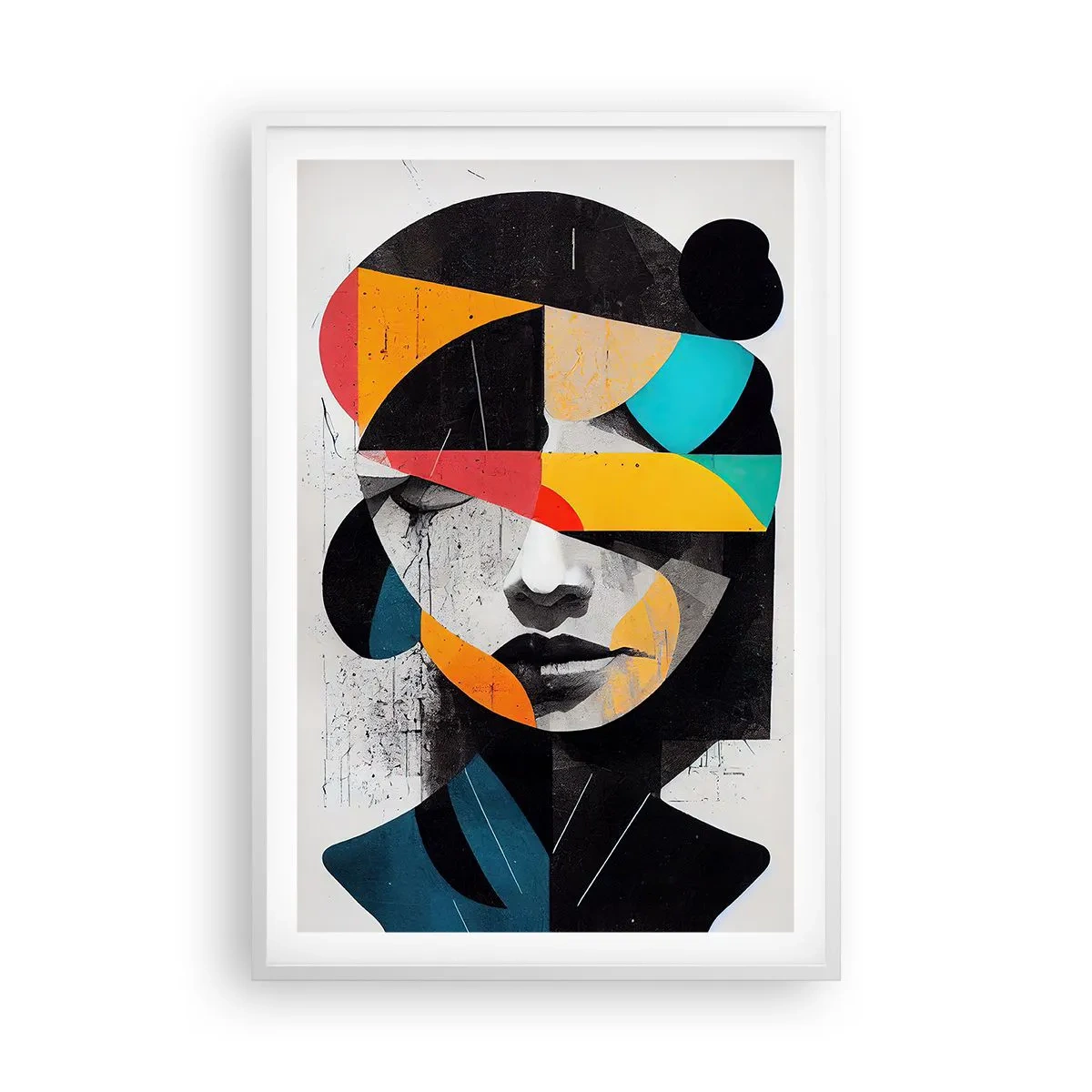 Affisch i vit ram - Flerfärgad inre porträtt - 61x91 cm