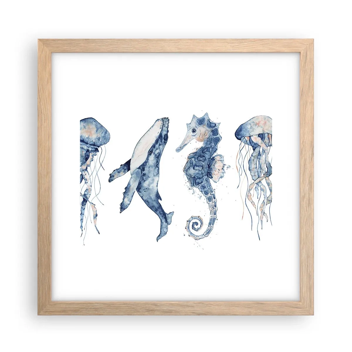 Affisch i ram av ljusek - Havets under - 30x30 cm