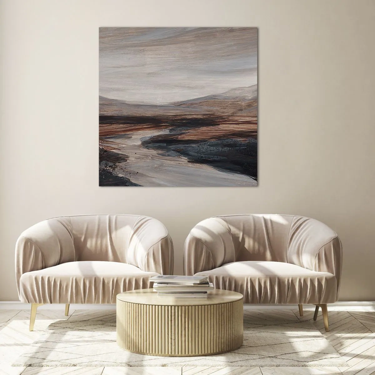 Glastavla - Bild på glas - Fridfull dal - 50x50 cm