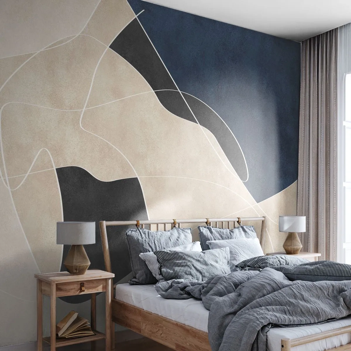 Fototapet Premium Canvas - Abstrakt komposition - färgkontrast - Modern, Abstraktion, Bit - 250x175 cm