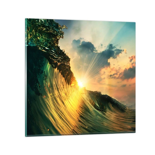 Glastavla - Bild på glas - Surfare, var är du? - 50x50 cm