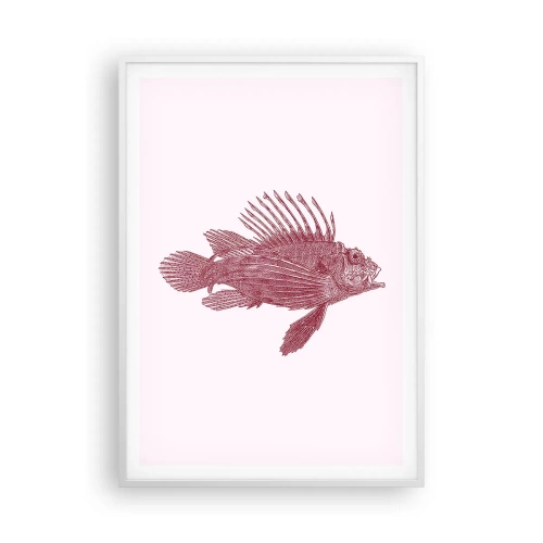 Affisch i vit ram - En invånare i exotiska vatten - 70x100 cm