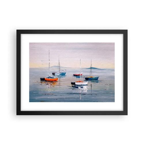 Affisch i svart ram - En välförtjänt vila - 40x30 cm