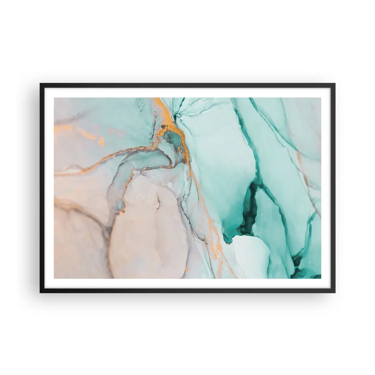 Affisch i svart ram - Formernas och färgernas dans - 100x70 cm