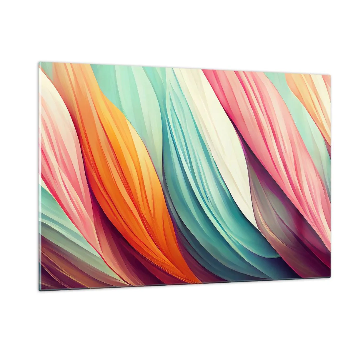 Glastavla - Bild på glas - Regnbågsväv - 120x80 cm