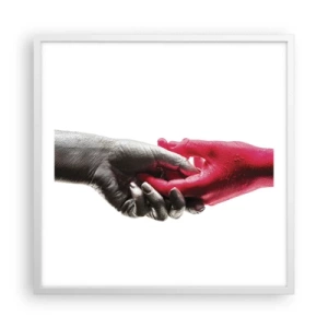 Affisch i vit ram - Tillsammans, dock annorlunda - 60x60 cm