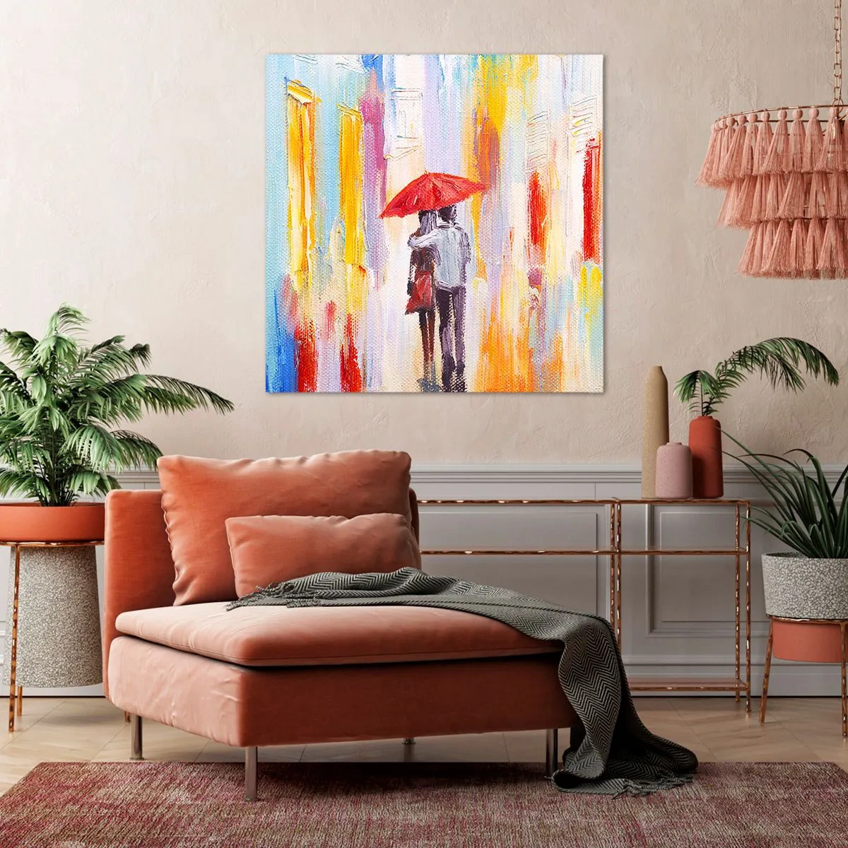 Canvastavla - Bild på duk - Må det fortsätta regna - 40x40 cm