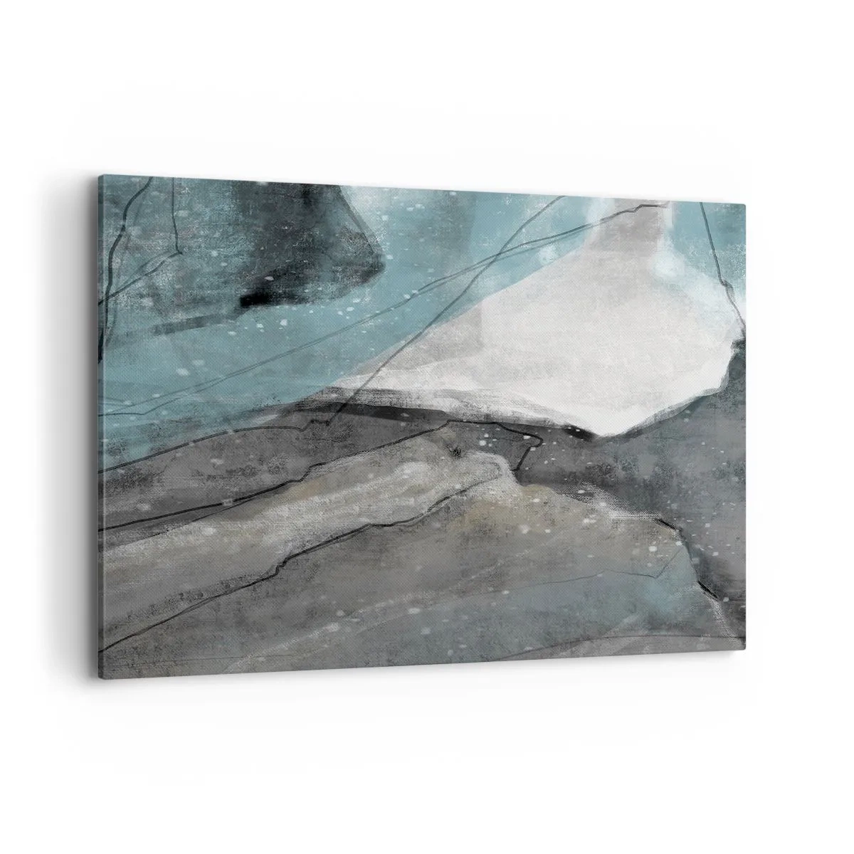 Canvastavla - Bild på duk - Abstraktion: stenar och is - 120x80 cm