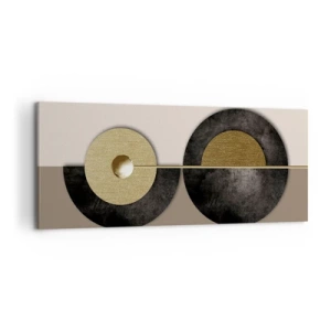 Canvastavla - Bild på duk - Variationer runt en cirkel - 120x50 cm