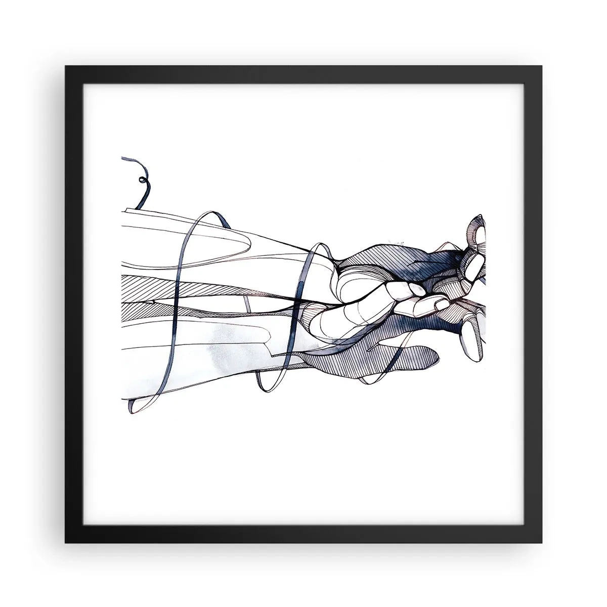 Affisch i svart ram - Smekningens studie - 40x40 cm