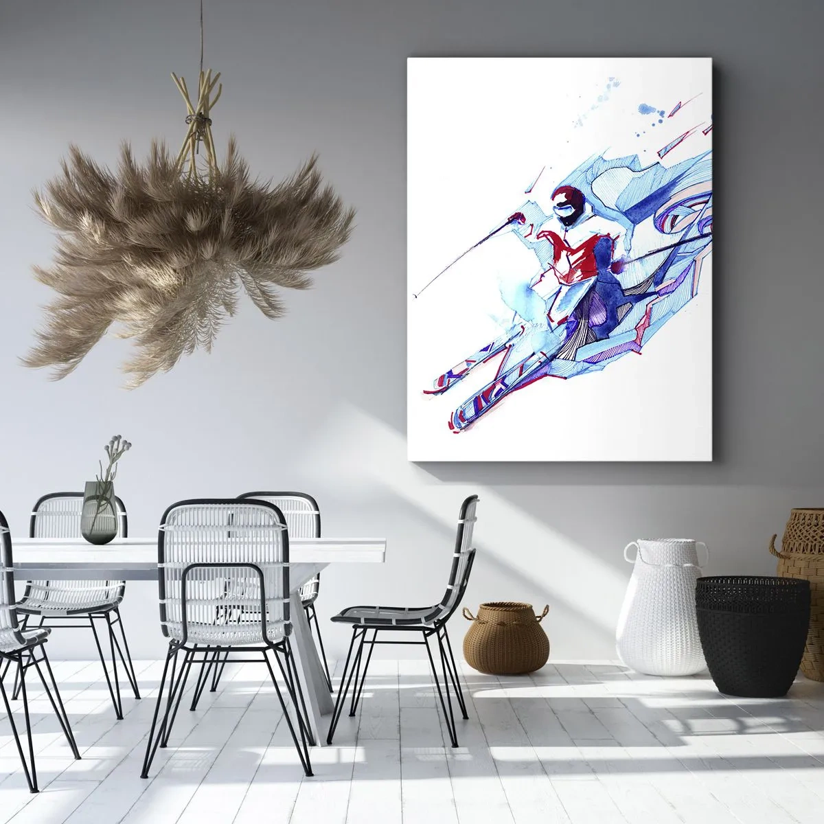 Canvastavla - Bild på duk - Galet slalomlopp mot glädjen - 50x70 cm