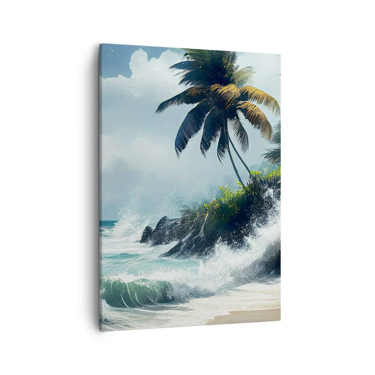 Canvastavla - Bild på duk - På en tropisk strand - 50x70 cm